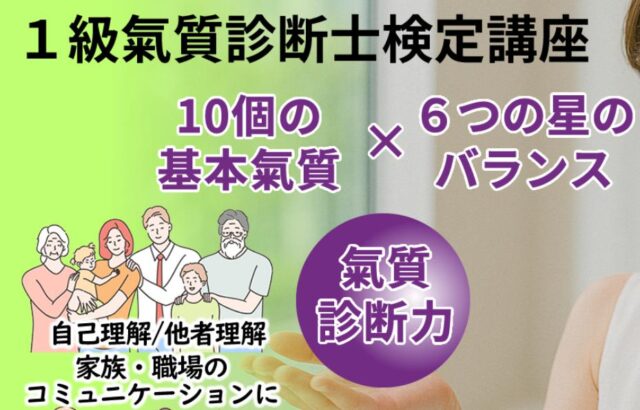 風水ライフデザインスクール 1級氣質診断士検定講座